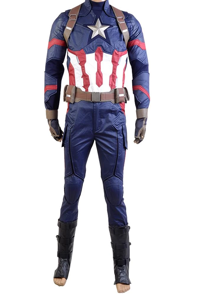 Captain America 3: Civil War Captain Steve Rogers Uniforme Cosplay Costume 3 Captain America 3: Civil War Captain Steve Rogers Uniforme Cosplay Costume