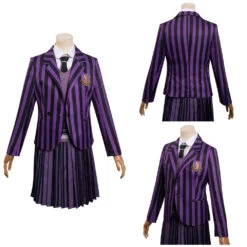 Enfant Wednesday Addams Enid Violet Uniforme Scolaire Cosplay Costume Carnaval -Newcossky 12002150 costumebuy2009
