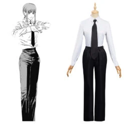 Anime Adulte Chainsaw Man Makima Pantalon Top Cravate Cosplay Costume