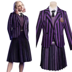 Enfant Wednesday Addams Enid Violet Uniforme Scolaire Cosplay Costume Carnaval