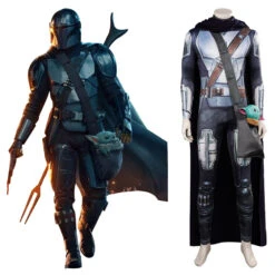 Adulte The Mandalorian 3 Combinaison Cape Sac Cosplay Costume Carnaval