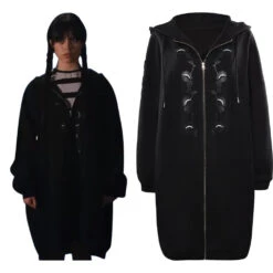Adulte Wednesday Addams Wednesday Mercredi Manteau Cosplay Costume