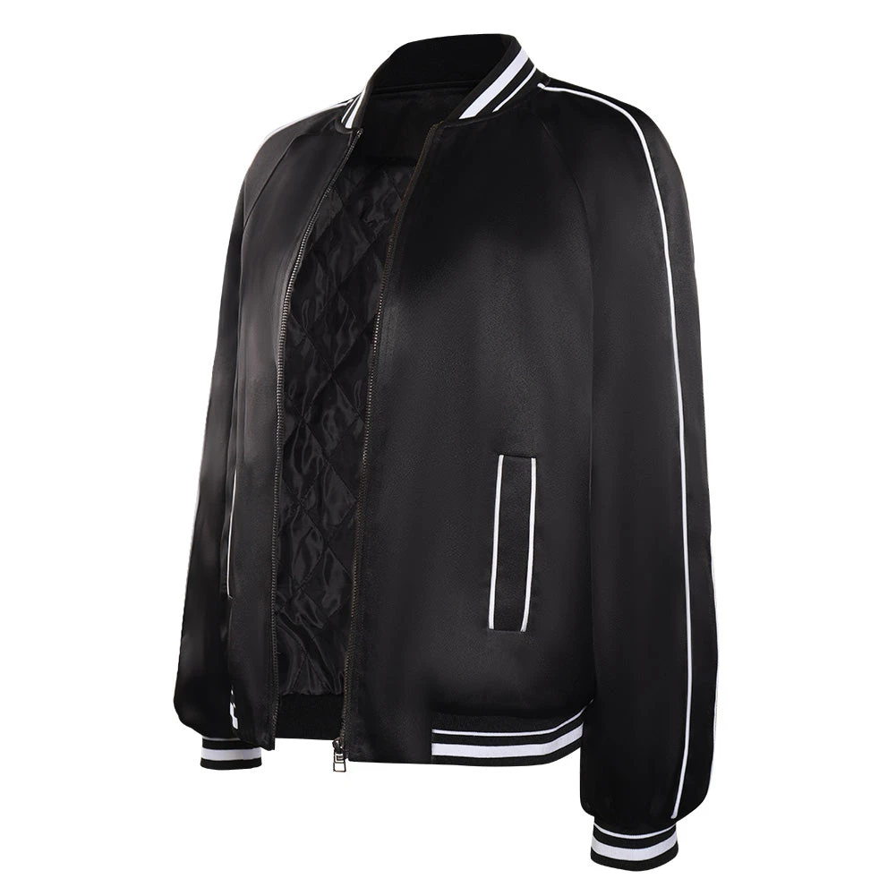 Adulte Wednesday Addams Wednesday Manteau De Baseball Cosplay Costume 7 Adulte Wednesday Addams Wednesday Manteau De Baseball Cosplay Costume – Image 5