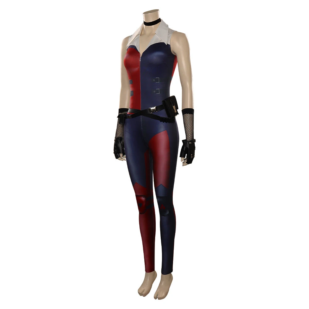 Mortal Kombat Harleen Onesies Rouge Combinaison Cosplay Costume 6 Mortal Kombat Harleen Onesies Rouge Combinaison Cosplay Costume – Image 4