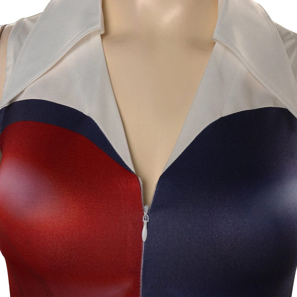 Mortal Kombat Harleen Onesies Rouge Combinaison Cosplay Costume 9 Mortal Kombat Harleen Onesies Rouge Combinaison Cosplay Costume – Image 7