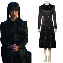 2022 Adulte Wednesday Addams The Addams Family Mercredi Robe Cosplay Costume