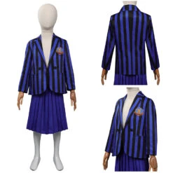 Enfant Wednesday Addams Wednesday Bleu Uniforme Scolaire Ensemble Cosplay Costume 13 Enfant Wednesday Addams Wednesday Bleu Uniforme Scolaire Ensemble Cosplay Costume -Newcossky 15008446 costumebuy2009