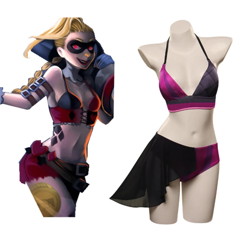 League Of Legends Jinx Maillot De Bain Cosplay Costume - Cossky 3 League Of Legends Jinx Maillot De Bain Cosplay Costume - Cossky