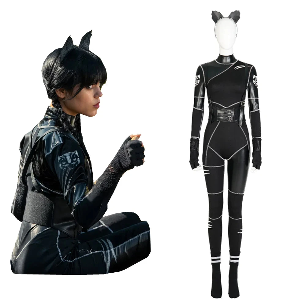 Wednesday Addams Black Cat Cosplay Costume 3 Wednesday Addams Black Cat Cosplay Costume