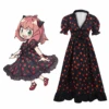 SPY×FAMILY Anya Forger Robe En Fraise Cosplay Costume 2 SPY×FAMILY Anya Forger Robe En Fraise Cosplay Costume -Newcossky 2
