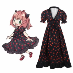 SPY×FAMILY Anya Forger Robe En Fraise Cosplay Costume