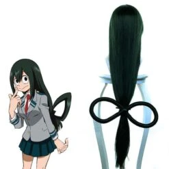Boku No Hero Academia Tsuyu Asui Cosplay Perruque