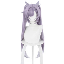 Genshin Impact Keqing Perruque Avec Cornes Cosplay Perruque