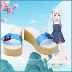 Hololive Vtuber Gawr Gura Cosplay Chaussures -Newcossky 20A2743 4
