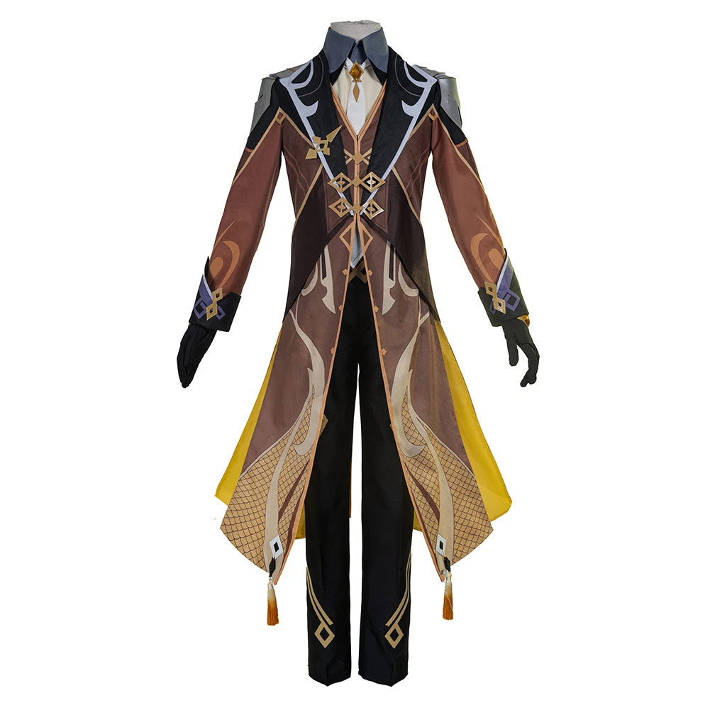 Genshin Impact Zhongli Tenue Uniform Cosplay Costume Halloween 5 Genshin Impact Zhongli Tenue Uniform Cosplay Costume Halloween – Image 3