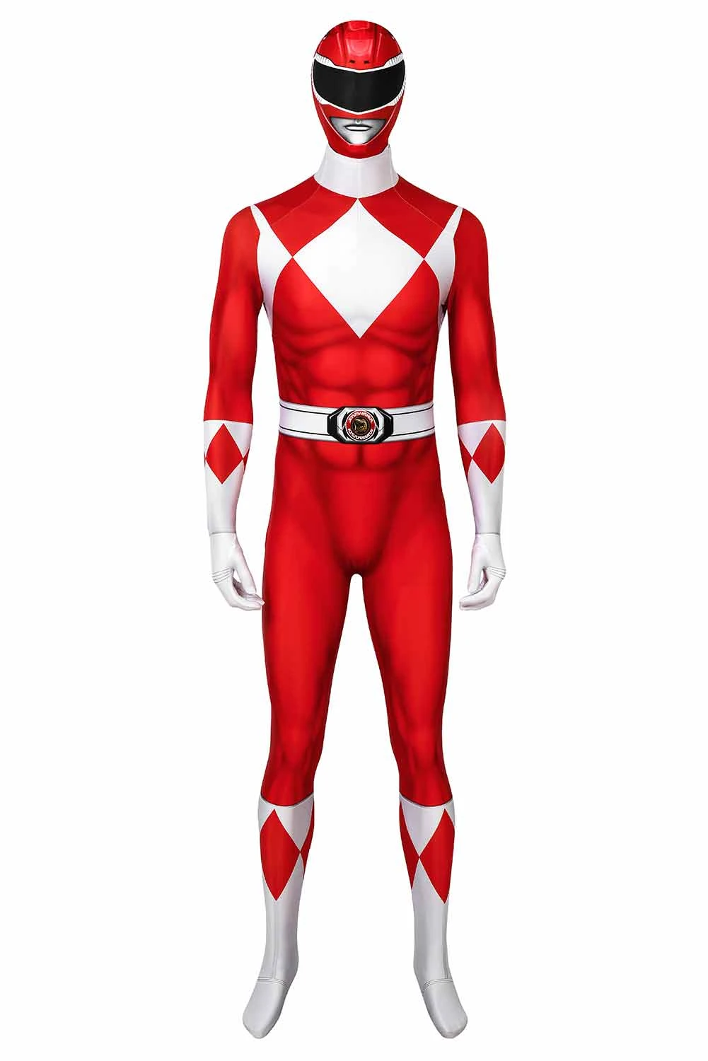 Power Rangers : Mighty Morphin Ranger Rouge Cosplay Costume 3 Power Rangers : Mighty Morphin Ranger Rouge Cosplay Costume