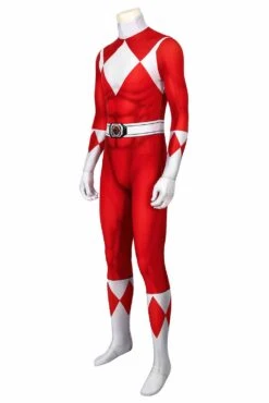 Power Rangers : Mighty Morphin Ranger Rouge Cosplay Costume 10 Power Rangers : Mighty Morphin Ranger Rouge Cosplay Costume -Newcossky 252430 2