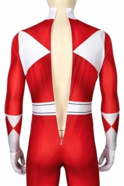 Power Rangers : Mighty Morphin Ranger Rouge Cosplay Costume 11 Power Rangers : Mighty Morphin Ranger Rouge Cosplay Costume -Newcossky 252430 4