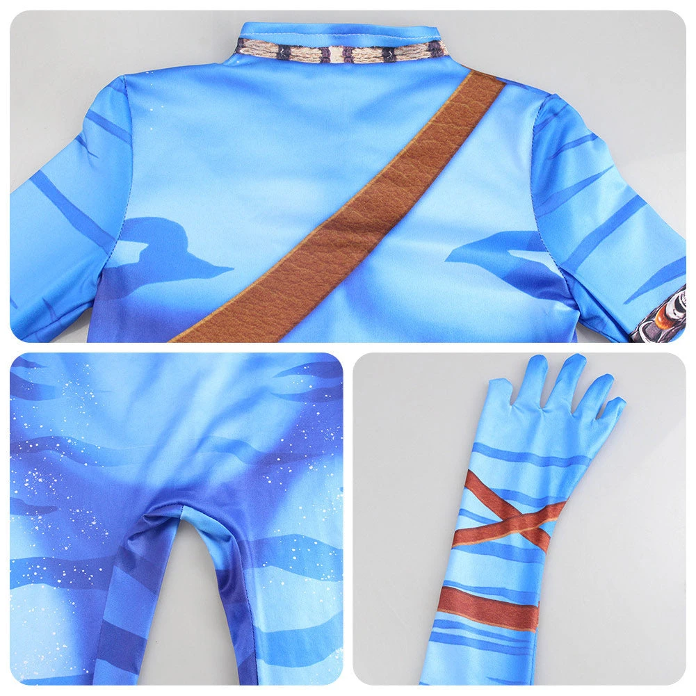 Enfant Avatar:The Way Of Water Jake Sully Combinaison Cosplay Costume Carnaval 6 Enfant Avatar:The Way Of Water Jake Sully Combinaison Cosplay Costume Carnaval – Image 4