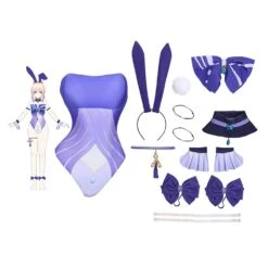 Genshin Impact Sangonomiya Kokomi Bunny Girls Cosplay Costume -Newcossky 255045 4