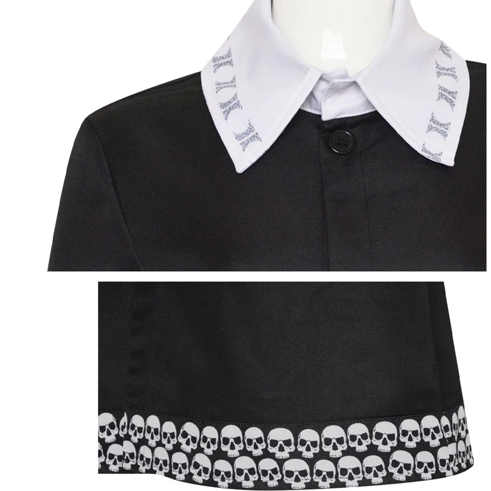 Enfant Anime Wednesday Addams Robe Cosplay Costume 7 Enfant Anime Wednesday Addams Robe Cosplay Costume – Image 5