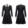 2022 TV Wednesday Addams Manches Longues Noires Robe Cosplay Costume Halloween Carnival -Newcossky 260117 cosplayying