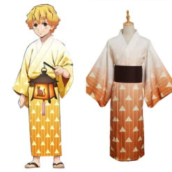 Demon Slayer Agatsuma Zenitsu Kimono Cosplay Costume