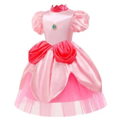 Enfant Super Mario Bros Peach Princess Cosplay Costume -Newcossky 3a3491c6c2291ea7096a3f749b6f4893