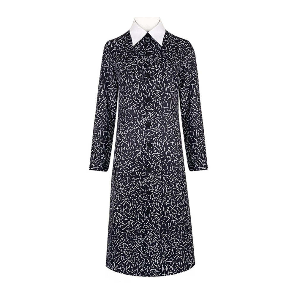 FilmThe Addams Family 1991s Wednesday Addams Robe Cosplay Costume 3 FilmThe Addams Family 1991s Wednesday Addams Robe Cosplay Costume