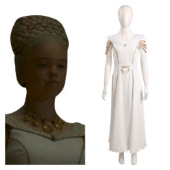 House Of The Dragon Rhaenyra Targaryen Robe Blanche Cosplay Costume