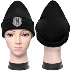 Wednesday Addams Cosplay Noir Casquette Chapeau Costume Accessoire