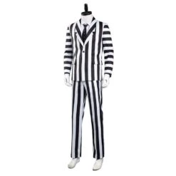 Beetlejuice Adam Rayures Noires Et Blanches Halloween Carnaval Cosplay Costume -Newcossky 69a846f7d98fac4792ce4a70878750ff