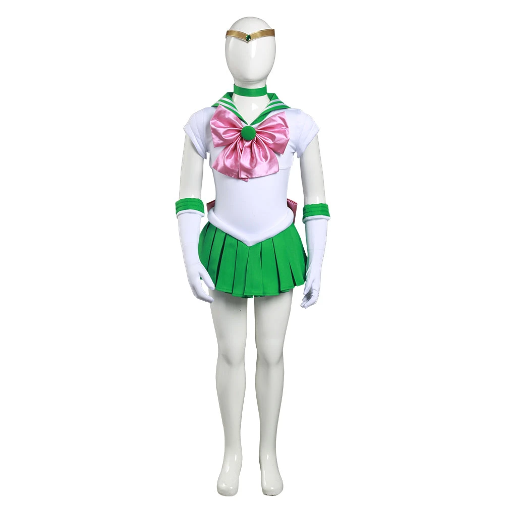 Sailor Moon Kino Makoto Sailor Jupiter Enfant Cosplay Costume 3 Sailor Moon Kino Makoto Sailor Jupiter Enfant Cosplay Costume