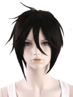 Black Butler Kuroshitsuji Sebastian Michaelis Cosplay Perruque Courte Noire