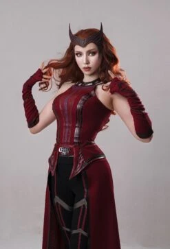WandaVision Scarlet Witch Wanda Tenue Cosplay Costume -Newcossky D24CE44900172B63D516402CD4CB3C0C