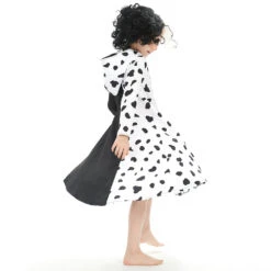 Enfant 2021 Cruella Robe Noire & Blanche Enfant Cosplay Costume -Newcossky Enfant2021CruellaRobeNoire BlancheEnfantCosplayCostume 7