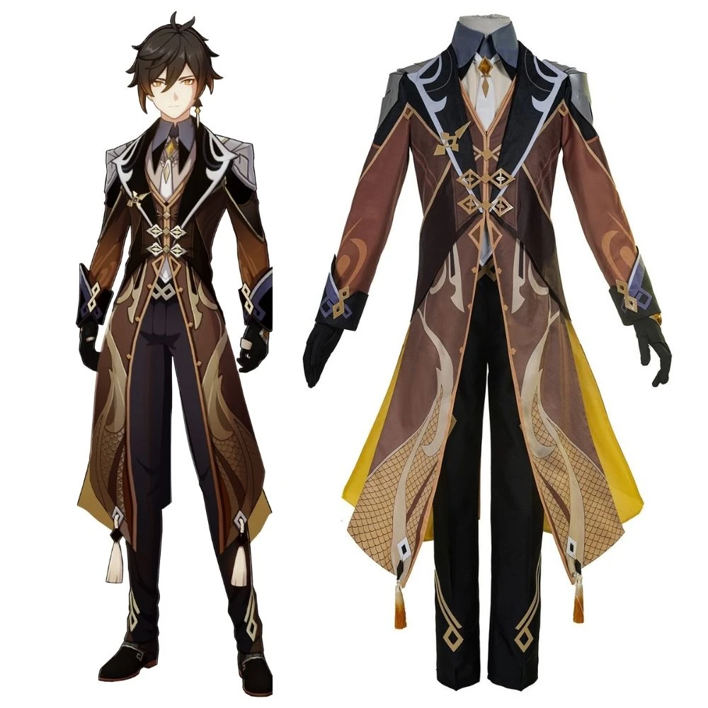 Genshin Impact Zhongli Tenue Uniform Cosplay Costume Halloween 3 Genshin Impact Zhongli Tenue Uniform Cosplay Costume Halloween