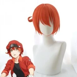 Cells At Work! Erythrocite Red Blood Cell Cosplay Perruque