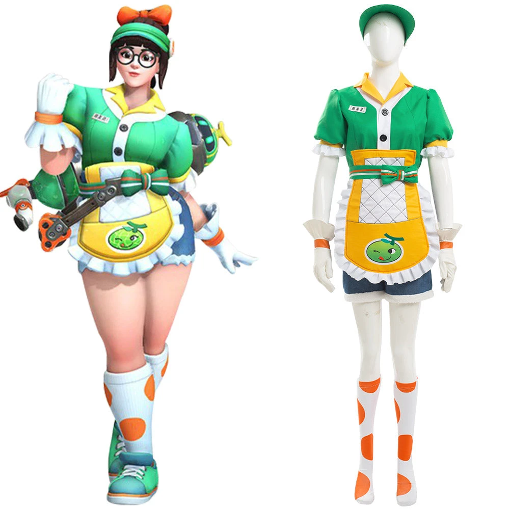 Overwatch D.VA Mei-Ling Zhou MEI Honeydew Skin Cosplay Costume 3 Overwatch D.VA Mei-Ling Zhou MEI Honeydew Skin Cosplay Costume