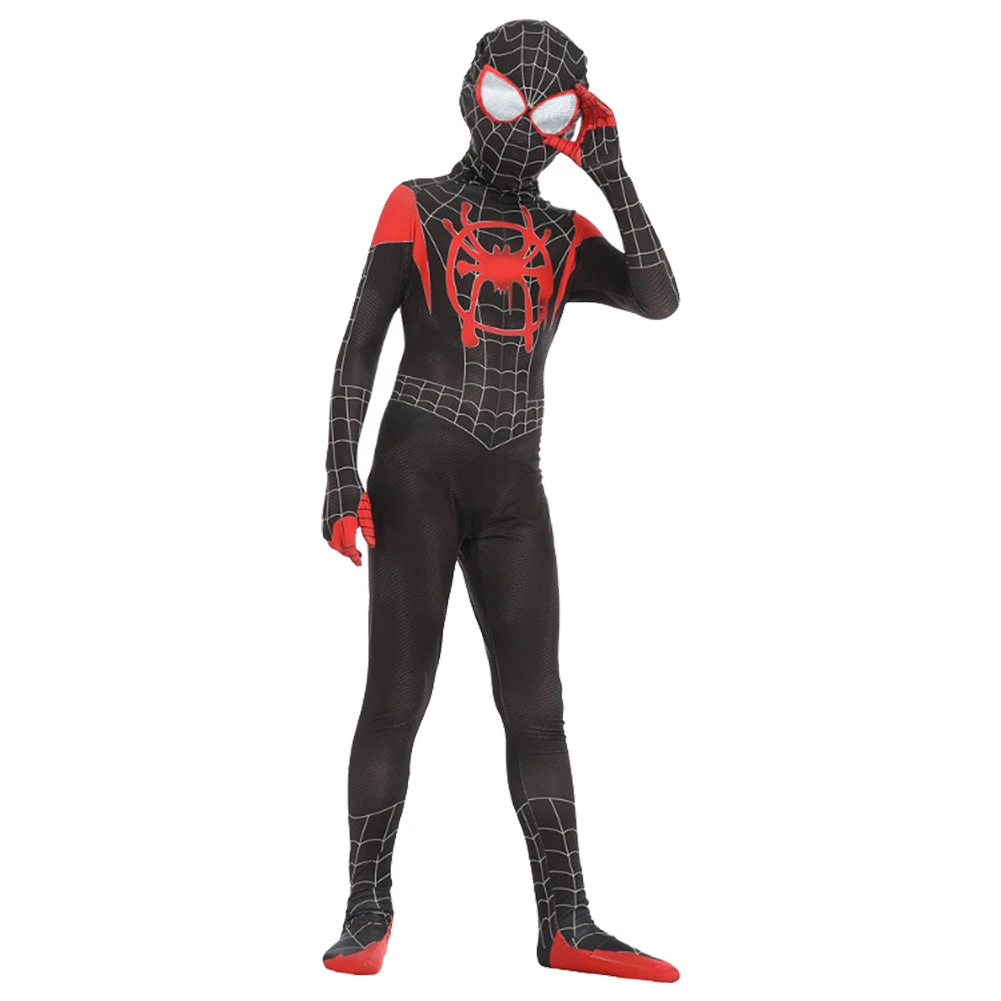 Spider-Man Into The Spider-Verse Spiderman Costume Enfant Cosplay Costume 5 Spider-Man Into The Spider-Verse Spiderman Costume Enfant Cosplay Costume – Image 3