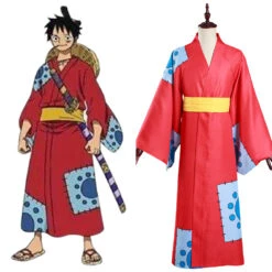 One Piece Wano Country Monkey D. Luffy Kimono Cosplay Costume