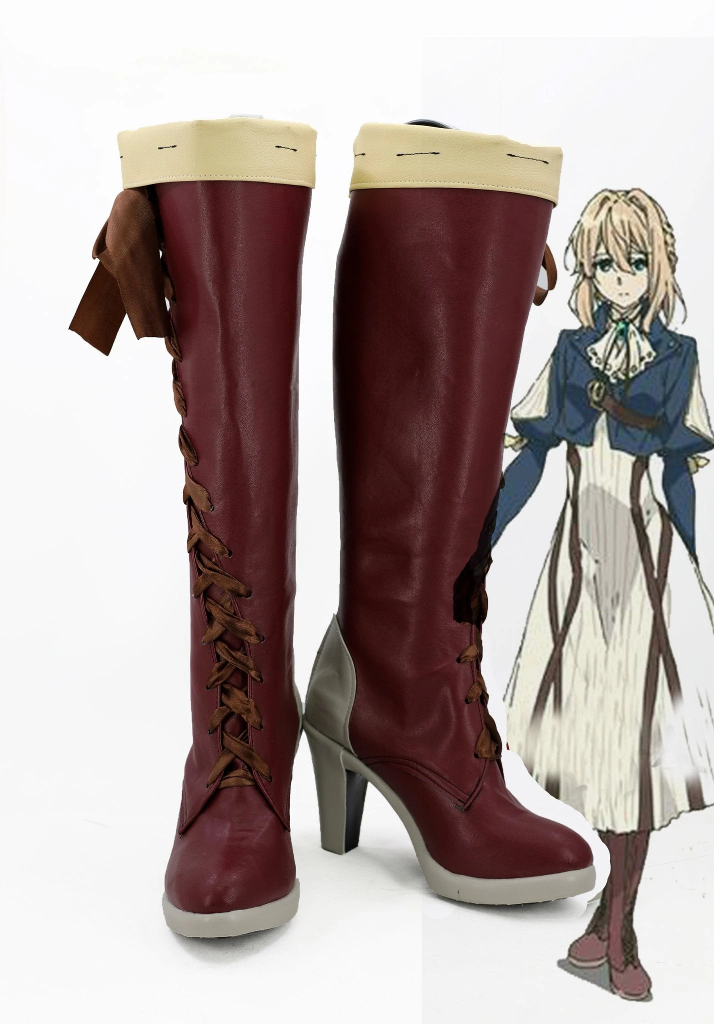 Violet Evergarden Violet Bottes Cosplay Chaussures
