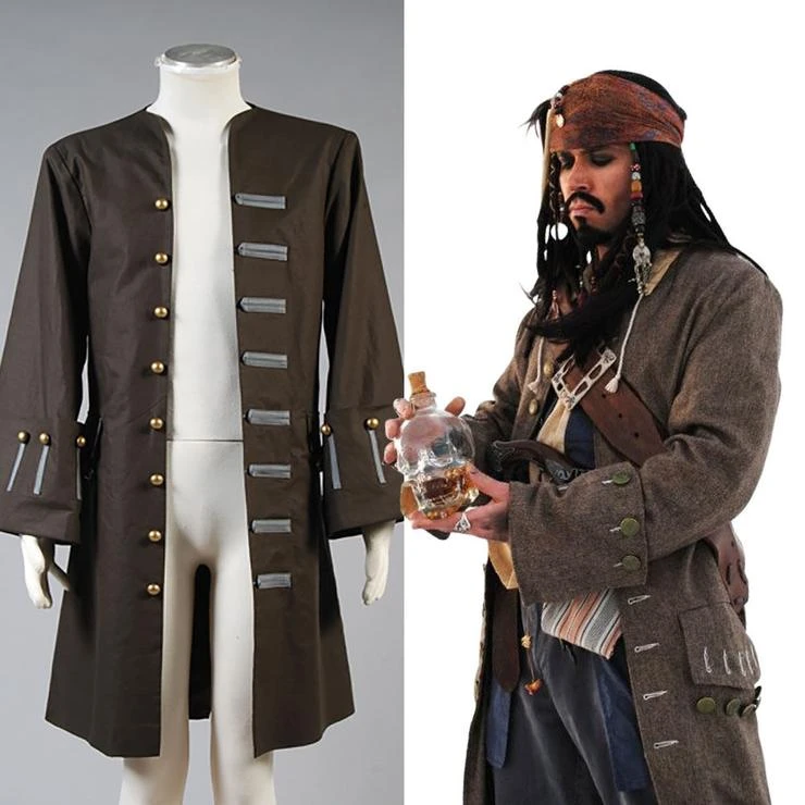 Pirates Of The Caribbean Jack Sparrow Veste Cosplay Costume 3 Pirates Of The Caribbean Jack Sparrow Veste Cosplay Costume